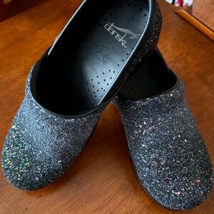 Dansko Sparkling Black Clogs